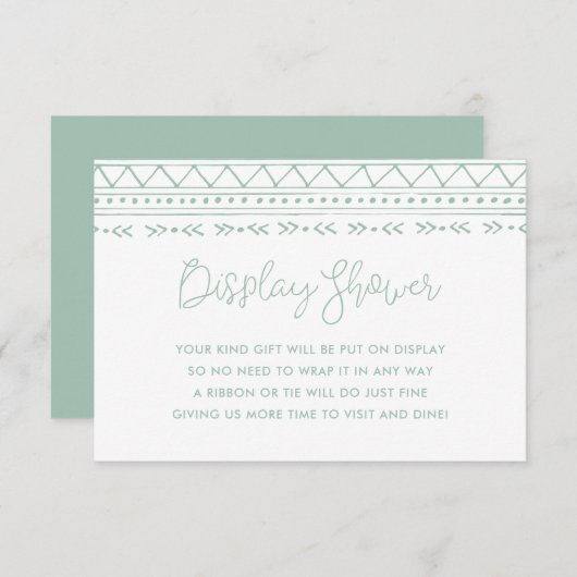Carte D'accompagnement Boho moderne douche d'affichage Pas de cadeau enve (Devant / Derrière)