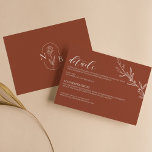 Carte D'accompagnement Boho Moderne Floral Terracotta Brûlé Orange Mariag<br><div class="desc">Carte Boho Floral Terracotta Burnt Orange Mariage Boho moderne. Monogramme au fond.</div>