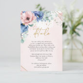 Carte D'accompagnement Boho moody bleu poussiéreux rose rose rose or géom (Debout devant)