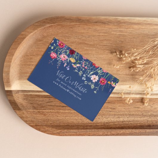 Carte D'accompagnement Boho Multicolor Fleur sauvage site Mariage