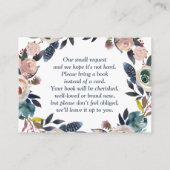 Carte D'accompagnement Boho Navy Blue Rose Douche Sprinkle Livres pour bé (Dos)