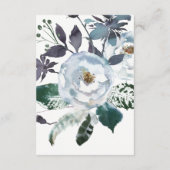 Carte D'accompagnement Boho Navy Peony Floral Mariage Détails sur l'invit (Dos)