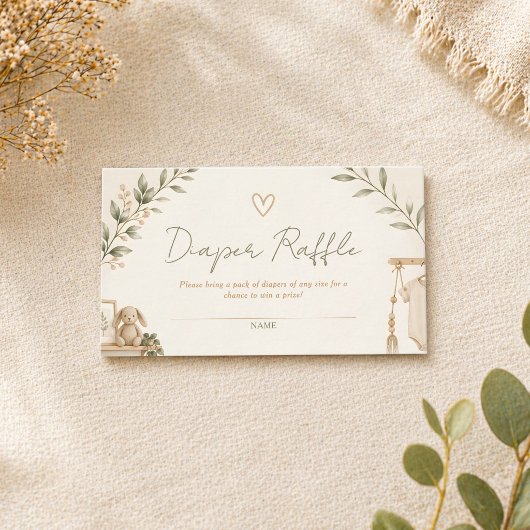 Carte D'accompagnement Boho Nesting Party Diaper Raffle Tickets