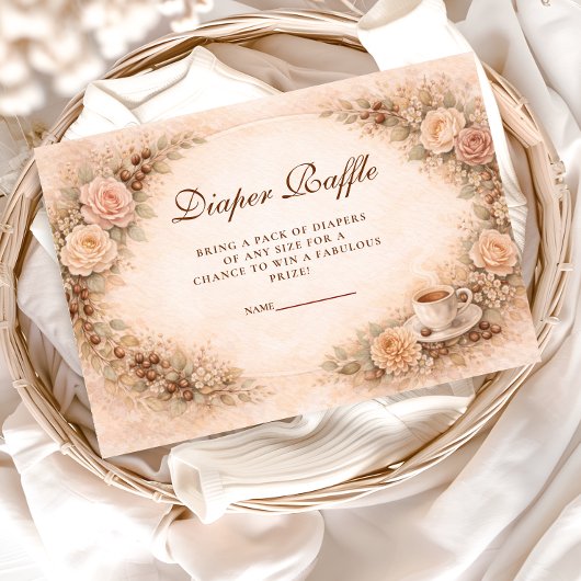 Carte D'accompagnement Boho Neutral A Baby Is Brewing Diapper Raffle