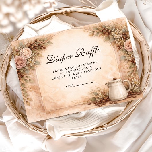 Carte D'accompagnement Boho Neutral A Baby Is Brewing Show Diapper Raffle