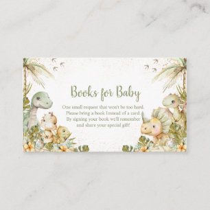 Carte D'accompagnement Boho Neutral Dinosaur Baby shower, Livres pour béb