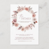 Carte D'accompagnement Boho Neutral Terracotta Floral Wreath Mariage (Devant)