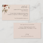 Carte D'accompagnement Boho Neutre Rustique Détails Floral S2- Beige (Devant / Derrière)