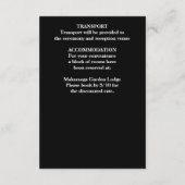 Carte D'accompagnement Boho noir et blanc élégants détails de mariage (Dos)