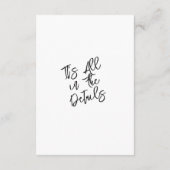 Carte D'accompagnement Boho noir moderne blanc Whimsical Détails Mariage (Dos)