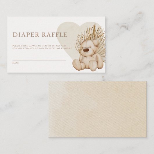 Carte D'accompagnement Boho Nursery Chic Baby shower Déchets Raffle Enclo (Devant / Derrière)