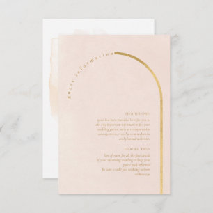 Carte D'accompagnement Boho Oasis Mariage Détails Blush ID959