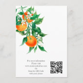 Carte D'accompagnement Boho Orange Blossom Mariage QR Code (Dos)