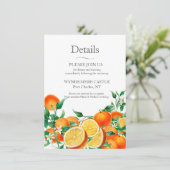 Carte D'accompagnement Boho Orange Blossom Mariage QR Code (Debout devant)