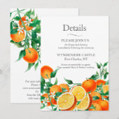Carte D'accompagnement Boho Orange Blossom Mariage QR Code (Devant / Derrière)