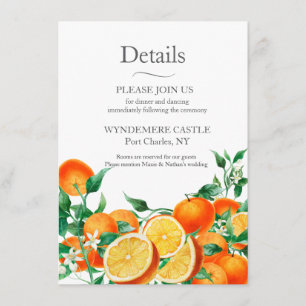 Carte D'accompagnement Boho Orange Blossom Mariage QR Code