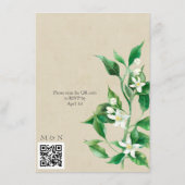 Carte D'accompagnement Boho Orange Blossom QR Code Mariage (Dos)