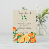 Carte D'accompagnement Boho Orange Blossom QR Code Mariage (Debout devant)