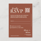 Carte D'accompagnement Boho Orange Brûlé Terracotta Réponse Mariage Rusti (Dos)