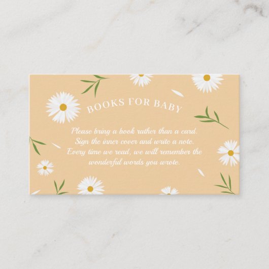 Carte D'accompagnement Boho Orange Daisies Baby shower Livres Pour Bébé (Devant)