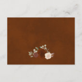 Carte D'accompagnement Boho Orange rouille Mariage Floral (Dos)