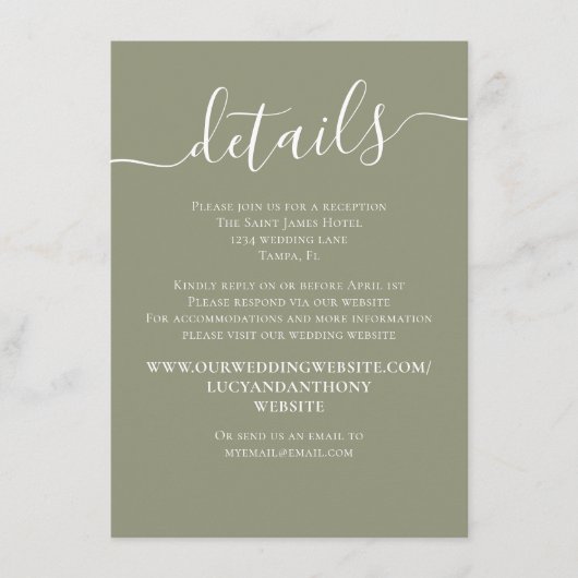 Carte D'accompagnement Boho Palm Feuille Botanage Foliage QR Code Détails (Devant)
