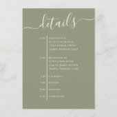 Carte D'accompagnement Boho Palm Feuille Botanical Timeline QR Code Détai (Devant)