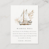 Carte D'accompagnement Boho Palm Voilier Seasboat Mariage Wishing well (Devant)