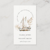 Carte D'accompagnement Boho Palm Voilier Seascape Mariage Website (Devant)