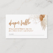 Carte D'accompagnement Boho Pampas Baby shower de laiton Raffin de couche (Devant)