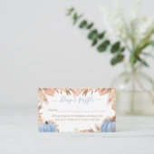 Carte D'accompagnement Boho Pampas Blue Pumpkin diaper raffle (Debout devant)