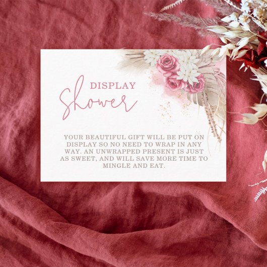 Carte D'accompagnement Boho Pampas Grass Baby Shower Présentation de la d