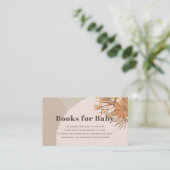 Carte D'accompagnement Boho Pampas Grass Baby shower rose Livres pour béb (Debout devant)