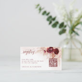 Carte D'accompagnement Boho Pampas Grass QR Code Fête des mariées Registr (Debout devant)