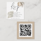 Carte D'accompagnement Boho Pampas Grass QR Code Mariage RSVP (Devant / Derrière)