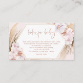 Carte D'accompagnement Boho pampas livres d'herbe pour bébé billet (Devant)