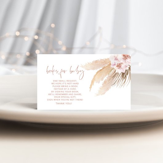 Carte D'accompagnement Boho pampas livres d'herbe pour l'enclos pour bébé