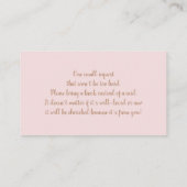 Carte D'accompagnement Boho Pampas Pink Livres en herbe pour Baby Girl Ca (Dos)