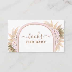 Carte D'accompagnement Boho Pampas Pink Livres en herbe pour Baby Girl Ca