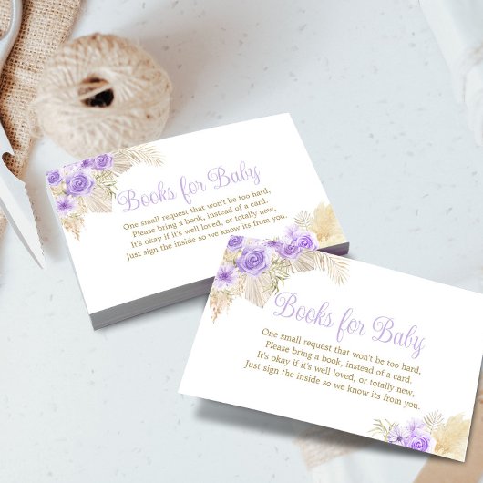 Carte D'accompagnement Boho Pampas Rose Douche pour filles Demande de liv