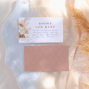 Carte D'accompagnement Boho Pampas Rose herbe Baby shower fille