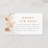 Carte D'accompagnement Boho Pampas Rose herbe Baby shower fille  (Devant)