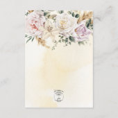 Carte D'accompagnement Boho Pampas & Roses Rose Mariage de réception crèm (Dos)