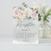Carte D'accompagnement Boho Pampas & Roses Rose Mariage de réception vert (Debout devant)