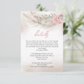 Carte D'accompagnement Boho pampas simple et poussiéreux mariage rose Dét (Debout devant)