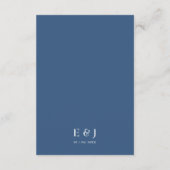 Carte D'accompagnement Boho pastel bleu & brush choral Mariage (Dos)