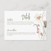 Carte D'accompagnement Boho Pastel Fleur sauvage Moderne Floral Détails (Devant)
