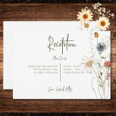 Carte D'accompagnement Boho Pastel Fleur sauvage Réception Florale Modern