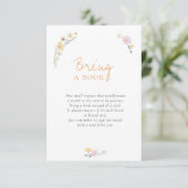 Carte D'accompagnement Boho Pastel fleurs Baby shower de calligraphie (Debout devant)