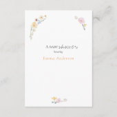 Carte D'accompagnement Boho Pastel fleurs Baby shower de calligraphie (Dos)